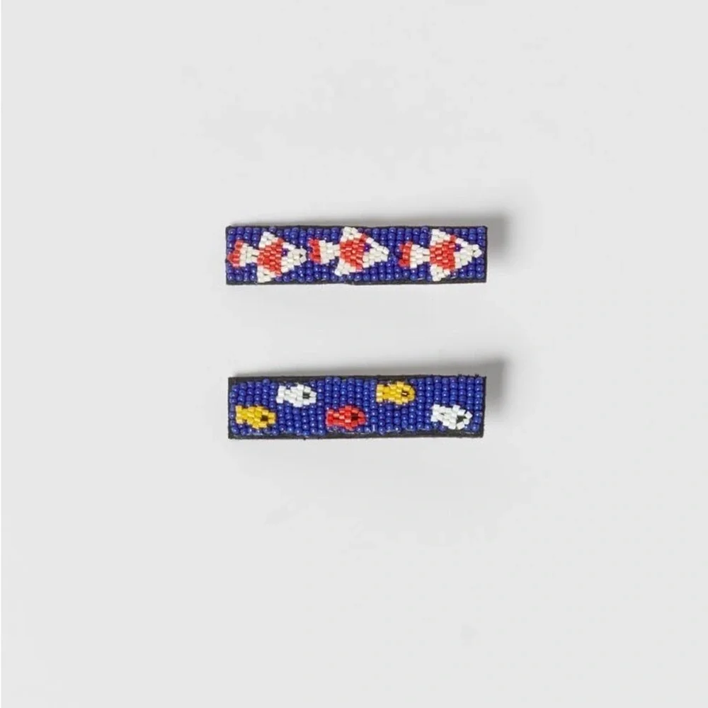ZARA hair accessories beaded barrettes fish NWT 2pcs 🐠🐠